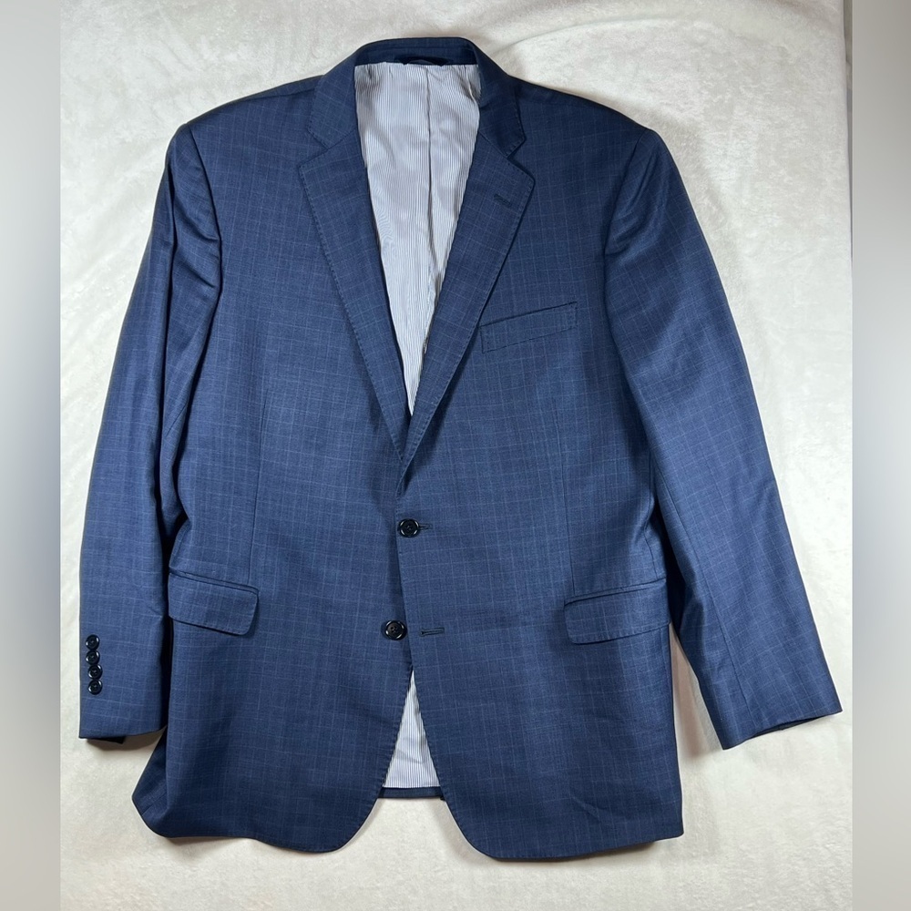 Brooks Brothers 46R Explorer Regent Fit Navy Plaid 2 Button Vented Wool Suit